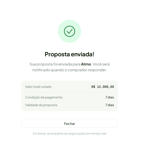 Proposta enviada